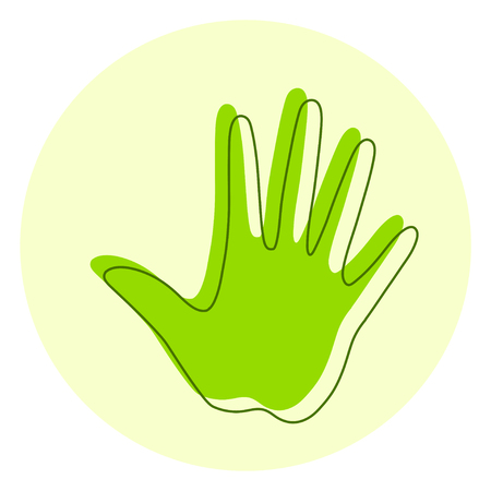 Hand circle web icon on isolation background. Hand drawn doodleのイラスト素材