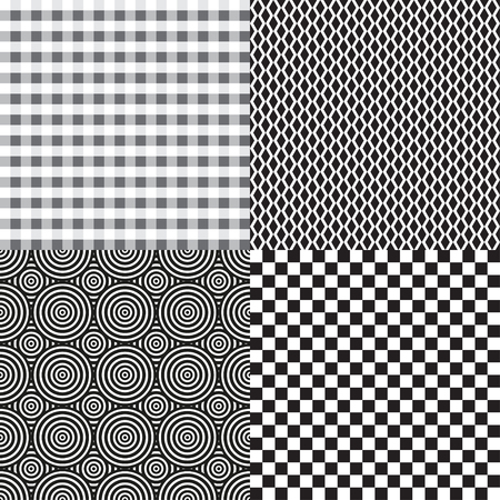 Set of seamless backgrounds. Checkered pattern. Abstract geometric wallpaper of the surface. Print for polygraphy, posters, t-shirts and textiles. Doodle for designのイラスト素材