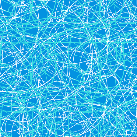 Chaos pattern. Wavy background. Hand drawn waves. Seamless tangled wallpaper. Stripe texture with many lines. Print for banners, flyers or posters. Line artのイラスト素材