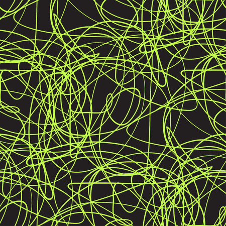 Chaos pattern. Wavy background. Hand drawn waves. Seamless tangled wallpaper. Stripe texture with many lines. Print for banners, flyers or posters. Line artのイラスト素材