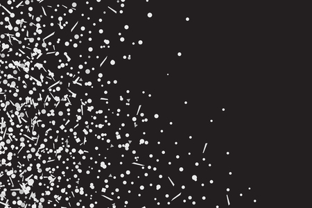 Confetti on isolated black background. Texture with many glitters. Holiday elements. Pattern for flyers, banners and textiles. Greeting cardsのイラスト素材