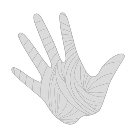 Hand with abstract patterns on isolation background. Design for spiritual relaxation for adults. Zen art. Doodle for banners, posters, t-shirts and textilesのイラスト素材