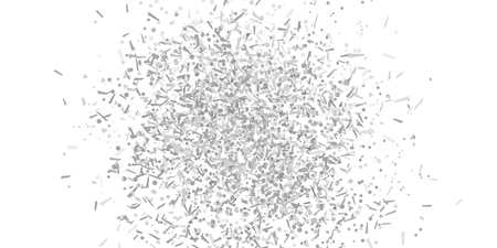 Confetti on isolated white background. Geometric holiday texture with glitters. Image for banners, posters and flyers. Greeting cards. Black and white illustrationのイラスト素材