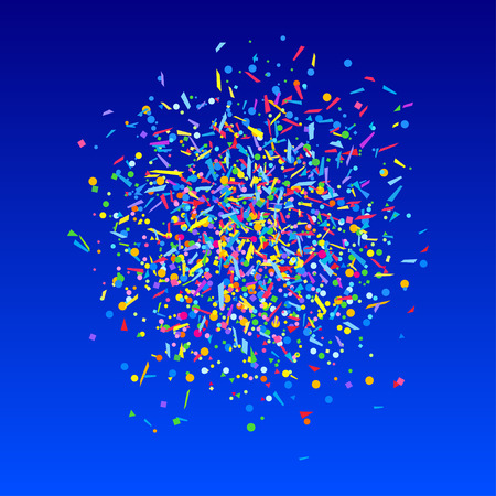 Confetti on isolated background. Bright explosion. Colored firework. Geometric texture with colorful glitters. Image for banners, posters and flyers. Greeting cardsのイラスト素材