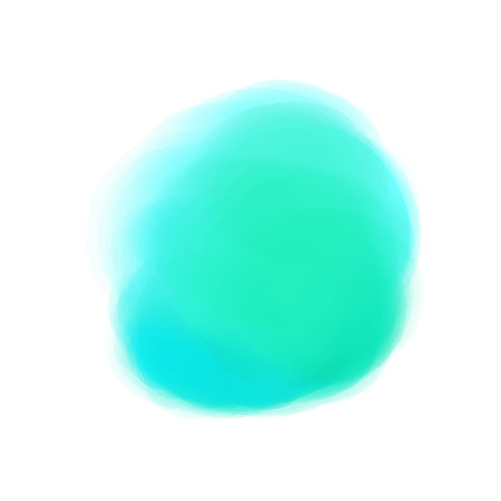 Hand drawn colorful digital spot on isolated white. Colored aquarelle blotch. Watercolour splotch. Paint and ink smudges. Bright blur stain. Trendy label brush stroke backgroundのイラスト素材