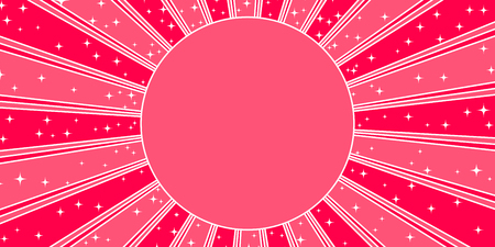 Abstract stripe pattern with stars. Burst background. Colorful geometric wallpaper of the surface. Print for polygraphy, posters, t-shirts and textiles. Doodle for design. Decorative styleのイラスト素材