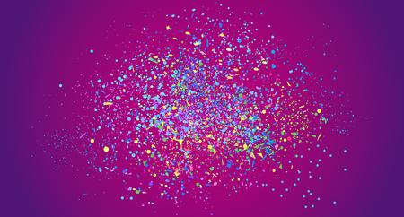 Multicolored confetti on isolated background. Bright explosion. Colored firework. Geometric texture with colorful glitters. Image for banners, posters and flyers. Greeting cardsのイラスト素材