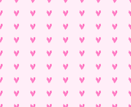 Hand drawn background with colored hearts. Seamless grungy wallpaper on surface. Abstract texture with love signs. Lovely pattern. Line art. Print for banner, flyer or poster. Colorful illustrationのイラスト素材