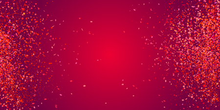 Festive pattern with random geometric elements. Colored background with confetti. Holiday texture from glitters. Luxury colorful frame. Print for banner, flyer, poster and textile. Greeting cardsのイラスト素材