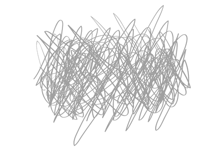 Chaotic pattern on white. Tangled texture with lines. Hand drawn dinamic scrawls. Background with lines and waves. Print for banners, posters, flyers and textiles. Black and white illustrationのイラスト素材
