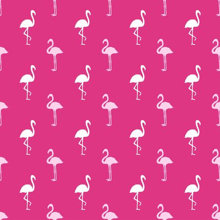 Seamless abstract wallpaper with flamingos. Hand drawn cartoon birds. Print for polygraphy, shirts and textiles. Colored texture. Pattern for your designのイラスト素材
