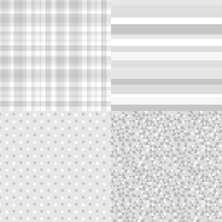 Set of seamless multicolored patterns. Geometrical background. Abstract geometric wallpaper of the surface. Striped texture. Print for polygraphy, posters, t-shirts and textiles. Doodle for designのイラスト素材