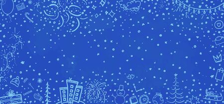 Hand drawn christmas background. Abstract xmas chalkboard. Happy New Yearのイラスト素材