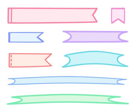 Abstract ribbon. Colorful elements on isolation background. Colored ribbons on whiteのイラスト素材