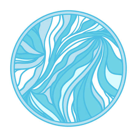 Zendala. Wavy pattern. Hand drawn circle mandala with abstract patterns on isolated background. Design for spiritual relaxation for adultsのイラスト素材