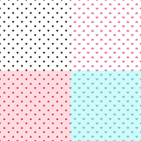Set of backgrounds with abstract hearts. Seamless light wallpaper. Pattern for designのイラスト素材