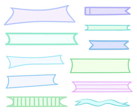Abstract ribbon. Colorful elements on isolated background. Colored ribbons on whiteのイラスト素材