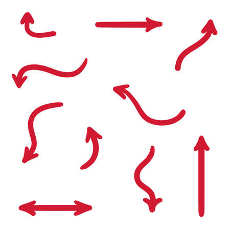 Infographic elements on isolation background. Colored set of sketchy indicator signs. Hand drawn simple arrowsのイラスト素材