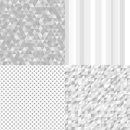 Set of abstract patterns. Seamless backgrounds. Different geometric wallpapersのイラスト素材