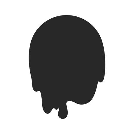 Abstract slime element. Geometric slimed object on isolated background. Black and white illustrationのイラスト素材