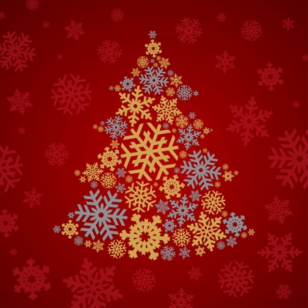 Christmas silver and gold snowflakes tree  RGB EPS 10 vectorのイラスト素材