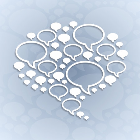 Chat bubble symbol on light grey background. のイラスト素材