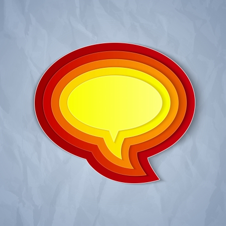 Orange chat bubble symbol on grey background. RGB EPS 10 vectorのイラスト素材