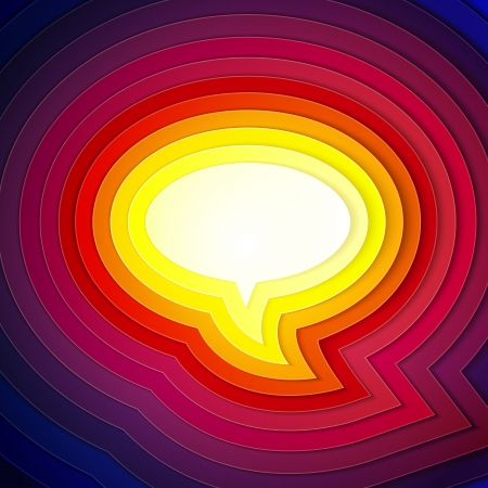 Rainbow paper layers chat bubble symbol. RGB EPS 10 vectorのイラスト素材