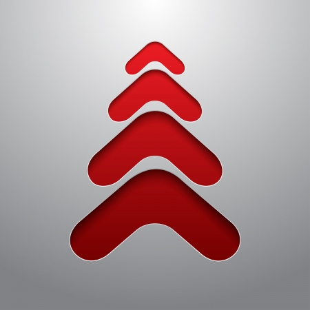 Red techno 3d christmas tree. RGB EPS 10 vectorのイラスト素材