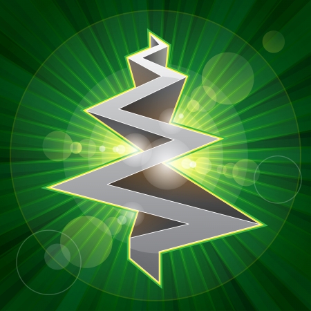 Metal christmas tree with burst of light and lens flares vector illustrationのイラスト素材