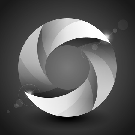 Moebius origami gray and white paper circle. RGB EPS 10 vector illustrationのイラスト素材