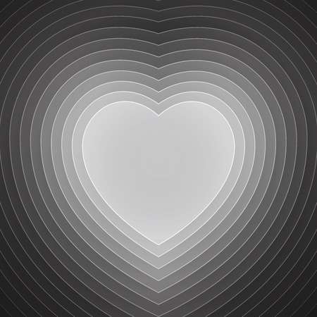 Grey and white paper layers heart shape. RGB EPS 10 vector illustrationのイラスト素材