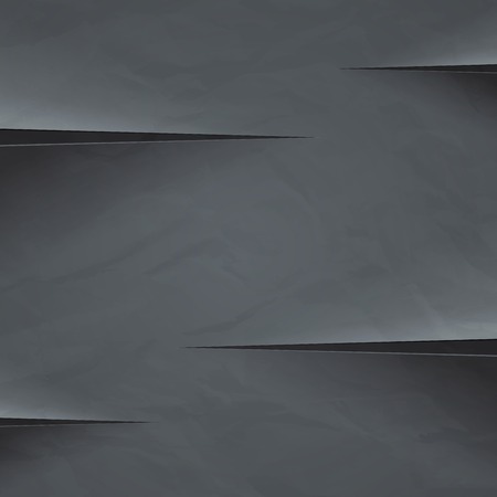 Dark grey crumpled paper cut background. のイラスト素材