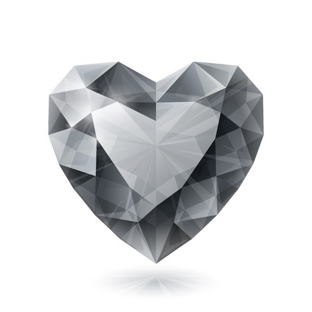 Shiny isolated diamond heart shape on white background. RGB EPS 10 vector illustrationのイラスト素材