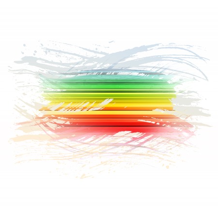 Grunge rainbow brush stroke with stripes on white background. RGB EPS 10 vector illustrationのイラスト素材
