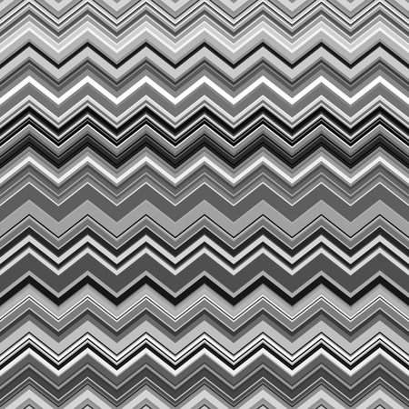 Abstract black, white and grey zig-zag warped stripes ethnic pattern background. 