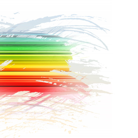 Grunge rainbow brush stroke with stripes on white background. RGB EPS 10 vector illustrationのイラスト素材