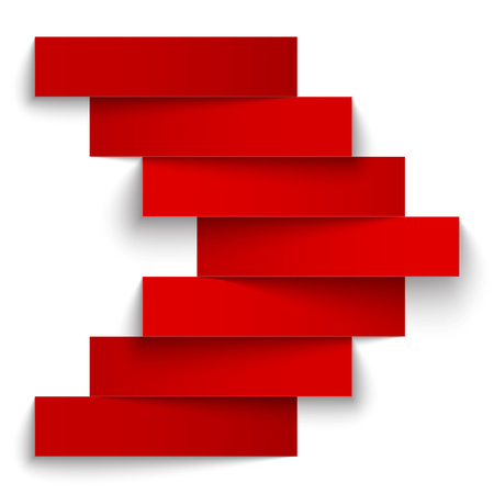 Red paper stripe banners arrow on white background. RGB EPS 10 vector illustrationのイラスト素材