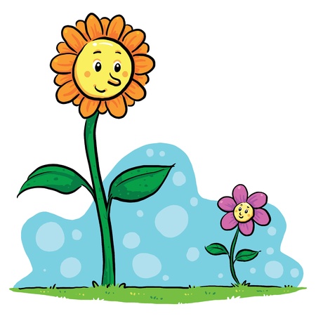 Flower Friends  A friendship between flowersのイラスト素材