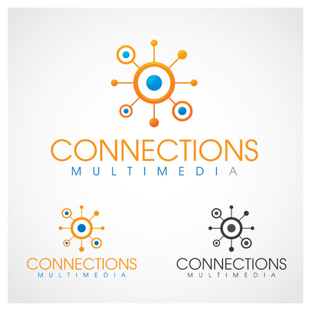 Connections Multimedia Connections multimedia  design template のイラスト素材