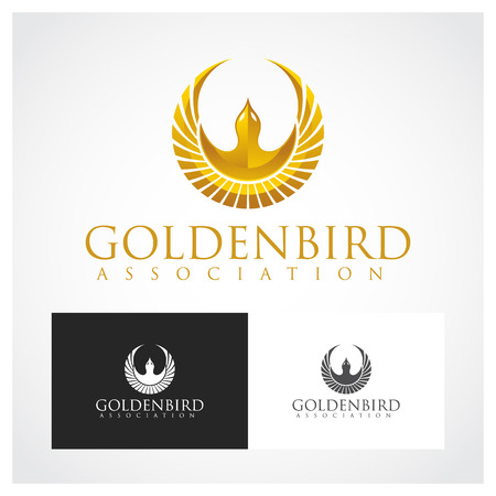 Golden Bird Symbol. Suitable for professional design use.のイラスト素材