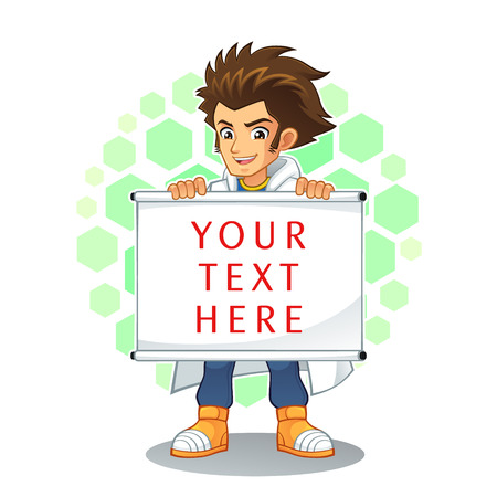 Cool Scientist Mascot Character. High quality vector cartoon mascot character of cool scientist.のイラスト素材
