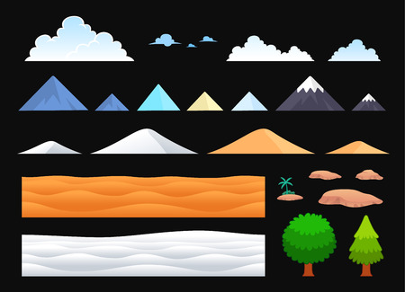 Nature Scenes Game Background. Suitable for side scrolling, action, and adventure game.のイラスト素材