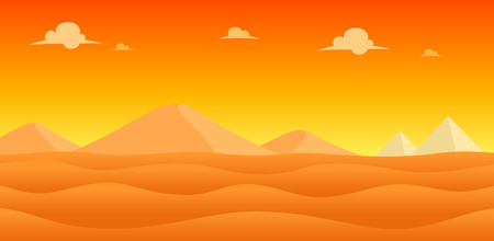 Desert Evening Game Background. Suitable for side scrolling, action, and adventure game.のイラスト素材