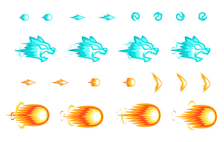 Miscellaneous Shoot Game Sprites. Suitable for side scrolling, action, and adventure game.のイラスト素材