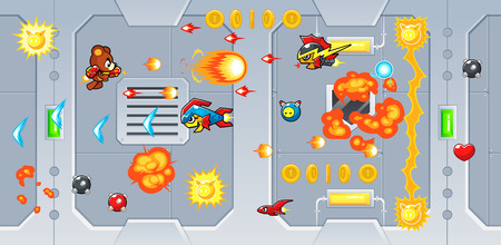 The Rocketeers game assets for 2D action adventure shooting side scroller game.のイラスト素材