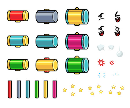Hammer Game Sprites. Suitable for tapping, action, and shooting game.のイラスト素材