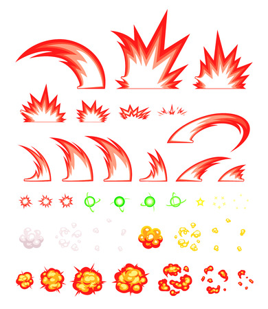 Miscellaneous Slash Game Sprites. Suitable for side scrolling, action, and adventure game.のイラスト素材