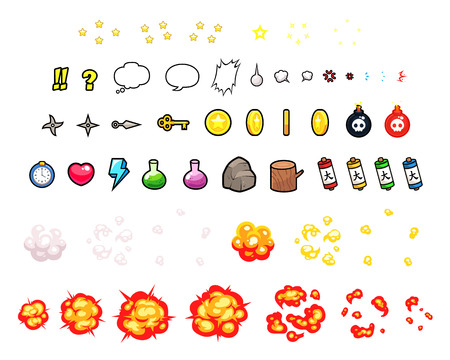 Miscellaneous Items Game Sprites. Suitable for side scrolling, action, and adventure game.のイラスト素材