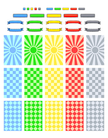 Pack of game button & background templates design.のイラスト素材